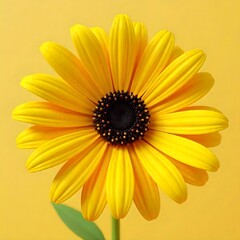 Fototapeta premium Vibrant Yellow Daisy Flower Close up Bright Sunny Floral Macro Photography