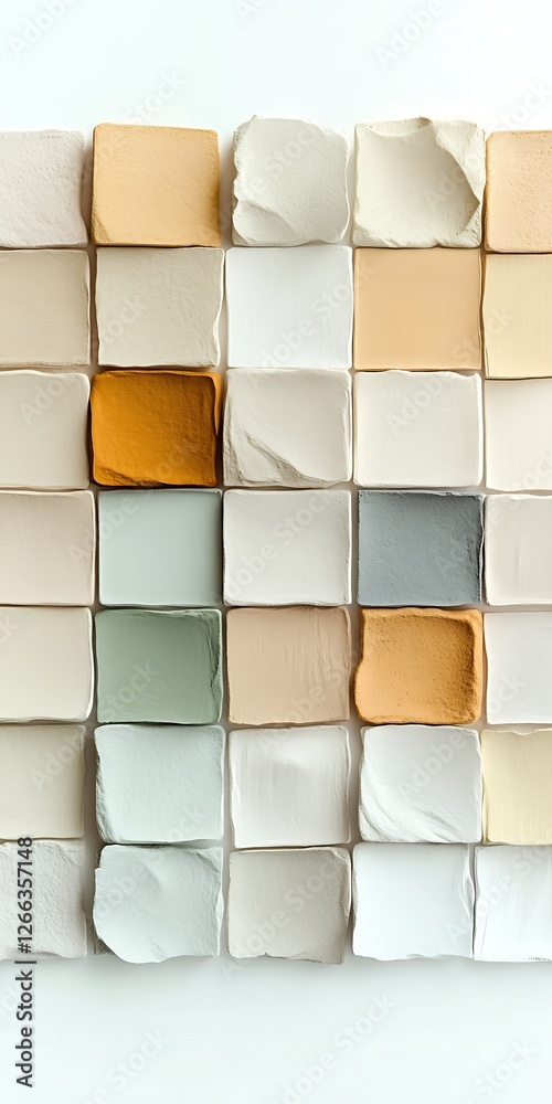 Poster elegant display of textured paint samples on a light background perfect for color therapy and design