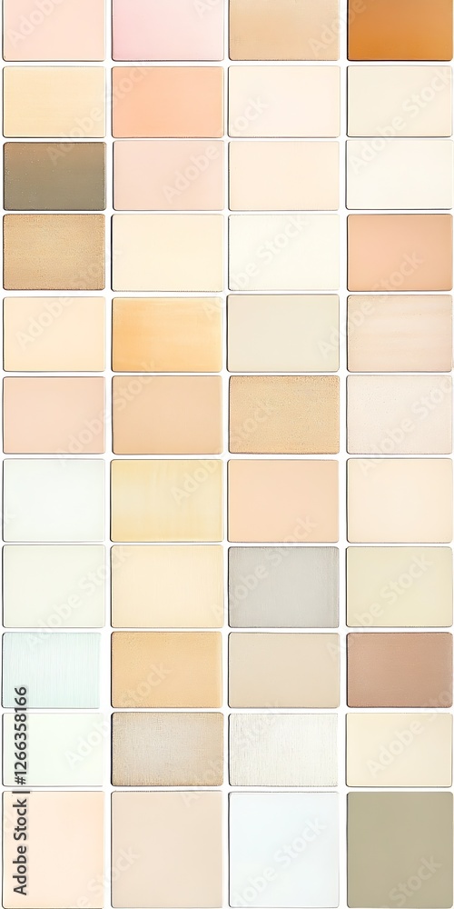 Aufkleber Delicate Array of Light Textured Tiles in Neutrals and Soft Colors for Subtle Interior Design Projects : Generative AI