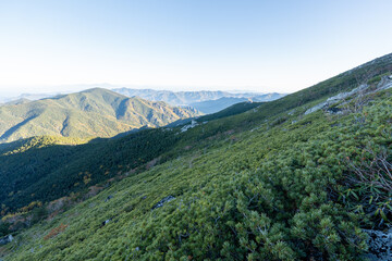 Naklejka premium Kinpusan, Mt. Asahidake and surrounding views