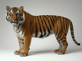 Obraz premium Majestic Bengal Tiger in Profile: Capturing the Grace and Power of the Wild in Stunning Detail
