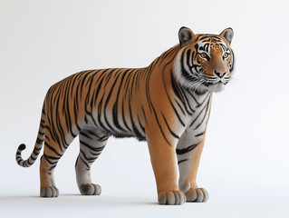 Obraz premium Majestic Bengal Tiger in Profile: Capturing the Grace and Power of the Wild in Stunning Detail