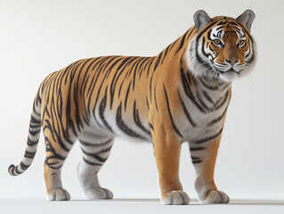 Naklejka premium Majestic Bengal Tiger in Profile: Capturing the Grace and Power of the Wild in Stunning Detail