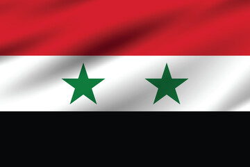 Syria flag official colors and proportion digital vector illustration. Pleated flag.