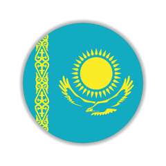 Kazakhstan circle flag logo icon digital vector illustration