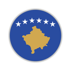 Kosovo circle flag logo icon digital vector illustration