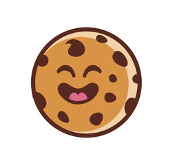 cute and fun chocolate chip cookies and milk cartoon character vector illustration without background PNG EPS