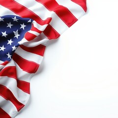 American flag corner, white background, patriotic design, website header