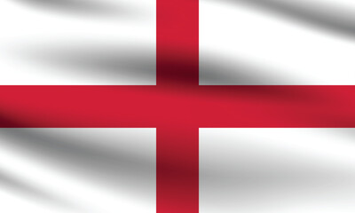 Obraz premium England flag official colors and proportion digital vector illustration. Pleated flag.