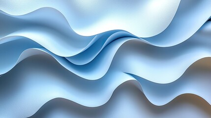 Fototapeta premium Soft, flowing blue fabric waves create a serene background for design and art projects