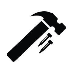 Hammer icon logo design template isolated illustration