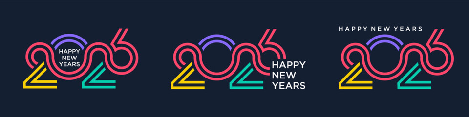 2026 Happy New Year design vector. trendy unique new year 2026 design template