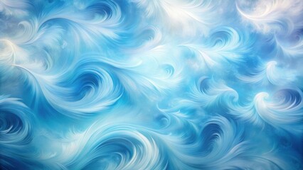 Fototapeta premium Abstract Swirling Blue and White Hues, a Dreamlike Texture for Design Projects