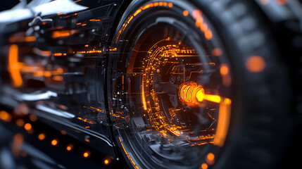 A close-up of the charging process of an electric vehicle with animated energy flow (2)