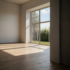 Fototapeta premium empty liminal room with window