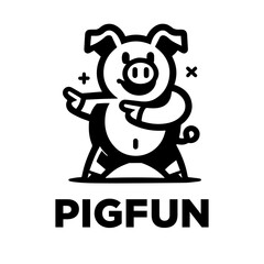 happy dancing pig logo design
