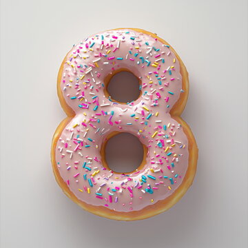 A donut in the shape of the number "8"