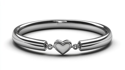 Fototapeta premium Heart-shaped charm bangle, studio shot, simple design