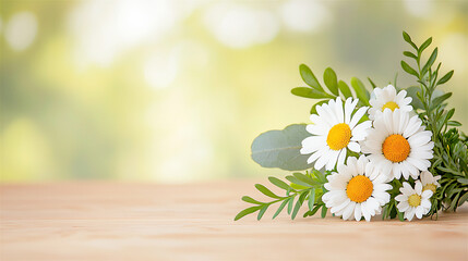 Obraz premium nature-inspired daisies and greenery bouquet