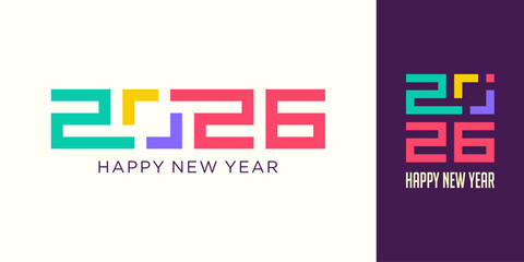 2026 Happy New Year design vector. trendy unique new year 2026 logo design template
