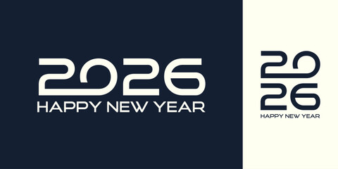 Obraz premium 2026 Happy New Year design vector. trendy unique new year 2026 logo design template