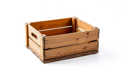 wooden box isolated on white