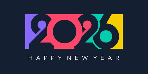 2026 Happy New Year design vector. trendy unique new year 2026 logo design template