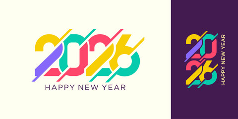 2026 Happy New Year design vector. trendy unique new year 2026 logo design template
