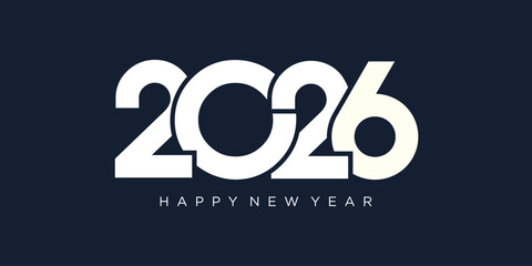 2026 Happy New Year design vector. trendy unique new year 2026 logo design template