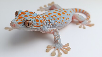 Stunning Close-Up of a  High-Resolution  Orange and Blue  Gecko