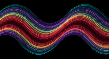 Multicolored Wavy Lines Graphic Background