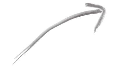 右肩上がりの黒色矢印と水彩イラスト2