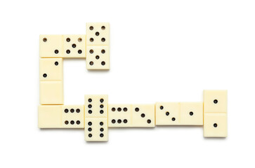 Dominos blocks on white background