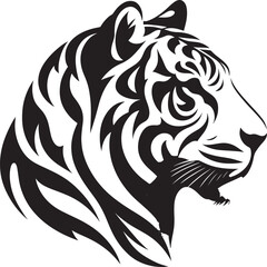 Tribal style tiger head profile.