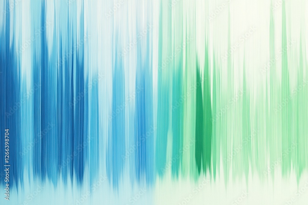 Poster vertical abstract lines capture the essence of gentle spring rain with soothing shades of blue and g