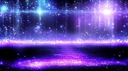 Sparkling purple stage, light show