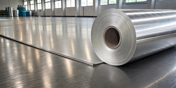 A roll of aluminum foil is on the floor