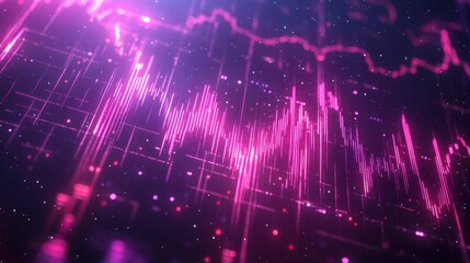 Obraz premium Abstract pink digital data streams. Ideal for tech, finance, or AI projects needing a futuristic feel.