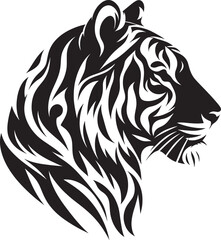 Tribal Tiger Head Profile.