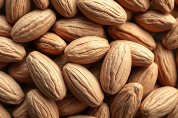 Fototapeta premium Close-up of almond nuts highlighting natural texture and organic details