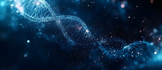 DNA Double Helix in Dark Background