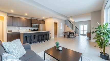 Fototapeta premium Modern Open Concept Living Room Kitchen Design