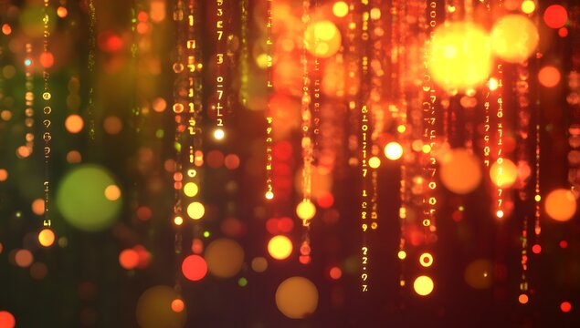 Abstract digital falling numbers background