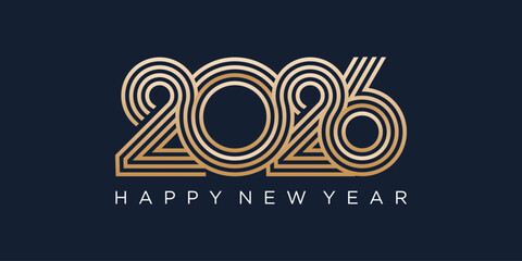 2026 Happy New Year design vector. trendy unique new year 2026 logo design template