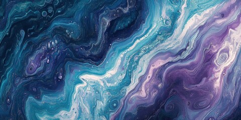 Fototapeta premium Abstract blue, violet and white liquid marble texture background for decorative wallpaper or creative design