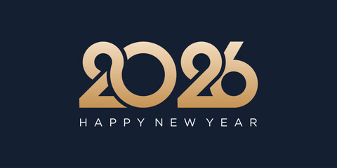 2026 Happy New Year design vector. trendy unique new year 2026 logo design template