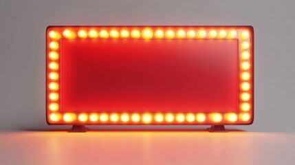 Bright LED Light Frame with Warm Yellow Glow for Display Background