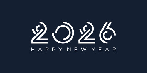 2026 Happy New Year design vector. trendy unique new year 2026 logo design template