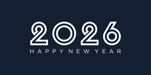 2026 Happy New Year design vector. trendy unique new year 2026 logo design template