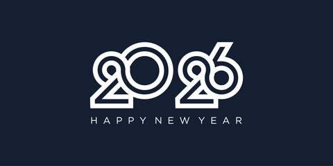 2026 Happy New Year design vector. trendy unique new year 2026 logo design template